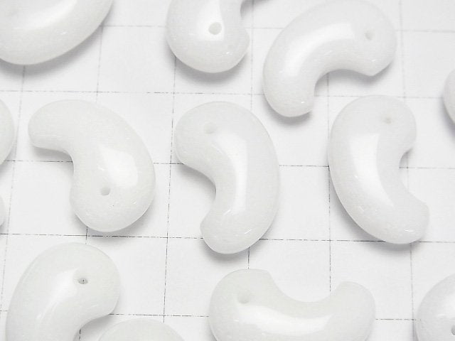 [Video] White Jade Comma Shaped Bead [15 x 10] [20 x 12] [30 x 20] 1 pc $2.79
