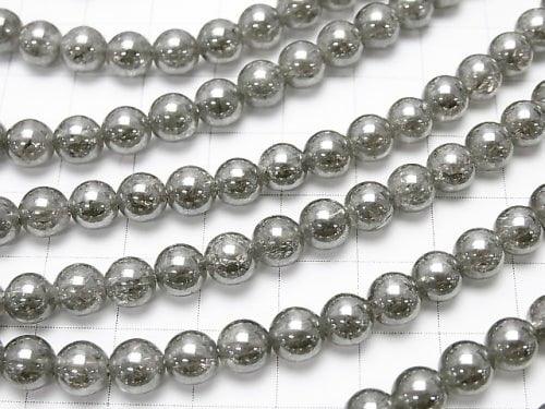 1strand $7.79! Cracked Silver Flash Crystal Round 6mm NO.2 1strand beads (aprx.15inch / 38cm)