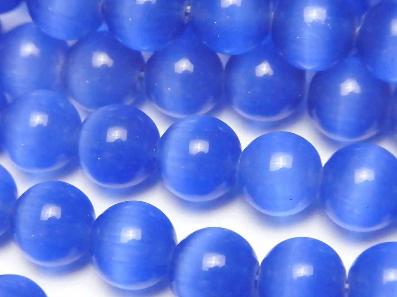 [Video] Pastellblauer Katzenauge Rund 10mm 1Strang Perlen (ca. 15 Zoll / 36 cm)