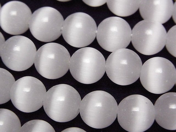 [Video] Gray color Cat's Eye Round 10mm 1strand beads (aprx.15inch/36cm)