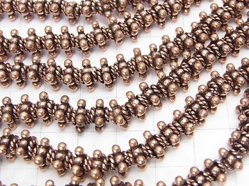 Copper  Roundel 7x7x5mm Oxidized Finish  half or 1strand beads (aprx.7inch/18cm)