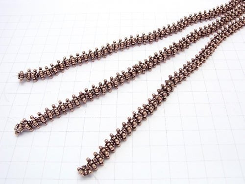 Copper  Roundel 7x7x5mm Oxidized Finish  half or 1strand beads (aprx.7inch/18cm)