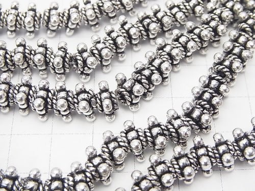 Copper Rondelle 7 x 7 x 5 mm Silver Oxidized Finish half or 1 strand beads (aprx.7 inch / 18 cm)