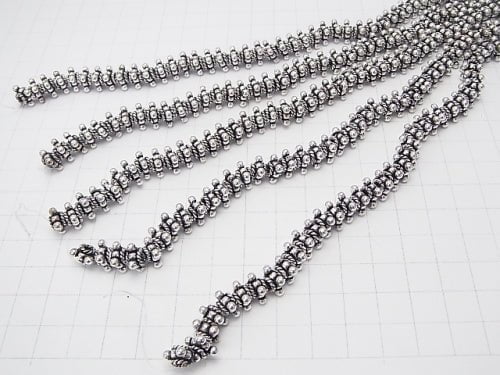 Copper Rondelle 7 x 7 x 5 mm Silver Oxidized Finish half or 1 strand beads (aprx.7 inch / 18 cm)