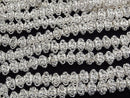 Copper Rondelle 9 x 9 x 6 mm Silver coating half or 1 strand beads (aprx.7 inch / 18 cm)