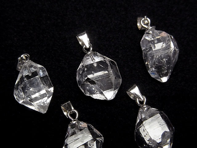 [Video] NYHerkimer Diamond AAA Rough Rock Nugget  Pendant  Silver925  1pc