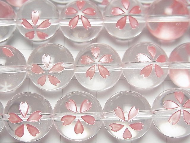 [Video] Pink cherry Carving! Crystal AAA Round 8 mm, 10 mm, 12 mm, 14 mm 1/4 or 1strand beads (aprx.15 inch / 36 cm)