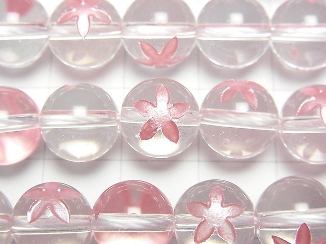 [Video] Flower Carved! Crystal AAA Round 8mm,10mm [Pink] 1/4 or 1strand beads (aprx.15inch/38cm)