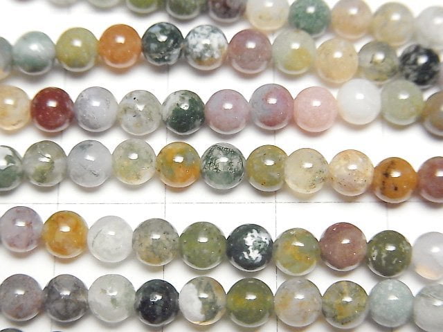 [Video] Indian Agate Round 4mm 1strand beads (aprx.15inch/38cm)