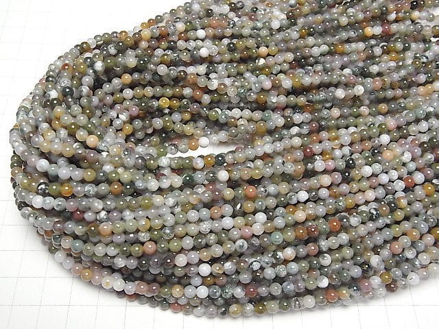 [Video] Indian Agate Round 4mm 1strand beads (aprx.15inch/38cm)