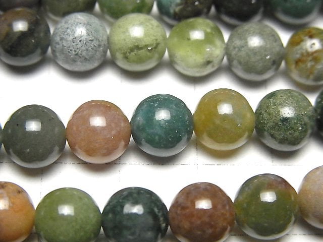 [Video] Indian Agate Round 8mm 1strand beads (aprx.15inch/36cm)