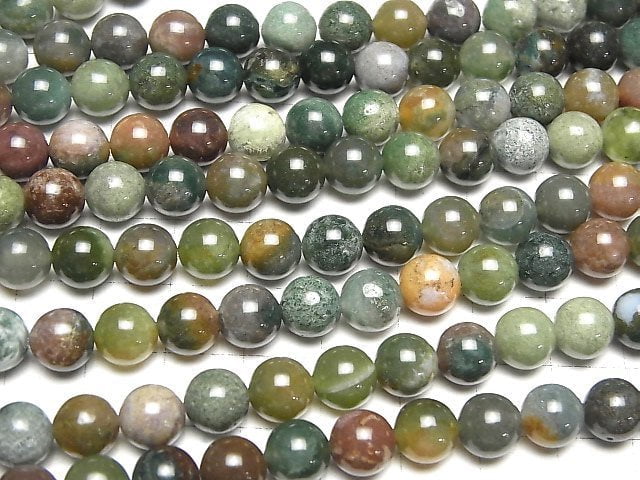 [Video] Indian Agate Round 8mm 1strand beads (aprx.15inch/36cm)