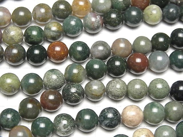 [Video] Indian Agate Round 10mm 1strand beads (aprx.15inch/36cm)
