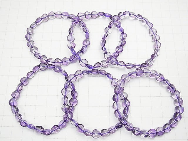 [Video]High Quality Amethyst AAA Heart Shape 8x8x5mm 1strand (Bracelet)