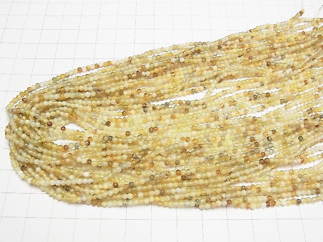 [Video] Flower Jade Round 2mm 1strand beads (aprx.15inch / 38cm)