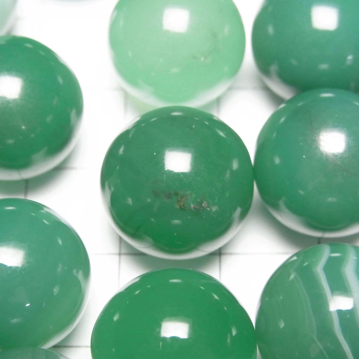 綠紋瑪瑙圓珠，圓形 15mm 3顆