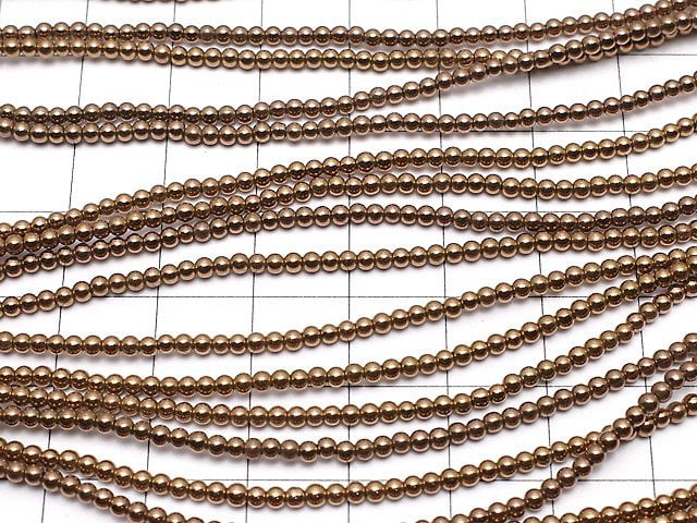 Hematite Round 2mm Bronze Color Coating 1strand beads (aprx.15inch / 38cm)