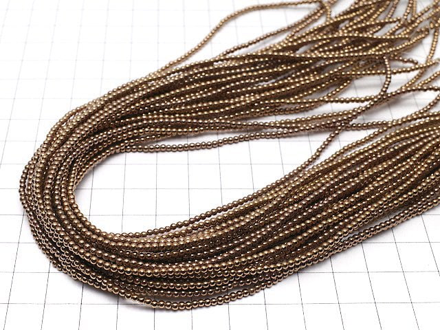 Hematite Round 2mm Bronze Color Coating 1strand beads (aprx.15inch / 38cm)