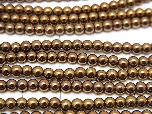 1strand $3.79! Hematite Round 3mm Bronze Color Coating 1strand beads (aprx.15inch / 38cm)