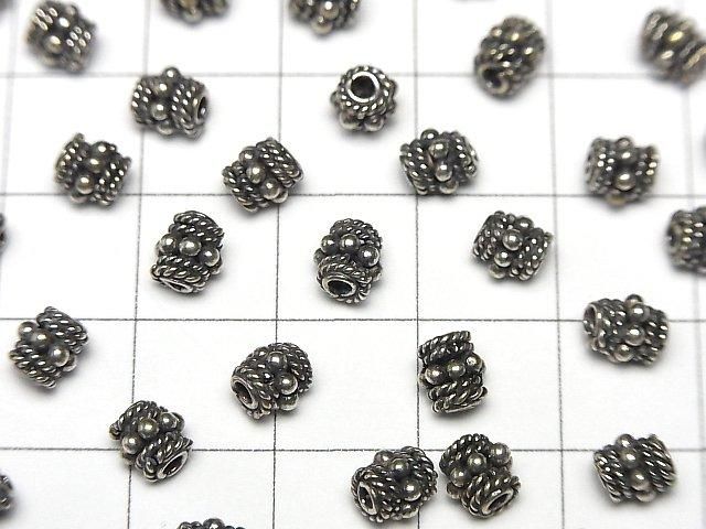 Bali Silver Rondelle 5x5x5mm Oxidized Finish 2pcs