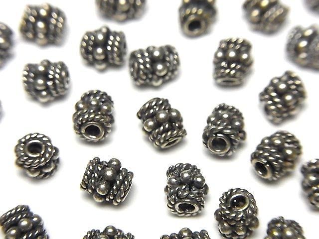 Bali Silver Rondelle 5x5x5mm Oxidized Finish 3pcs