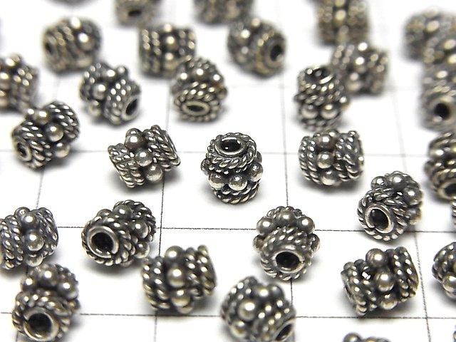 Bali Silver Rondelle 5x5x5mm Oxidized Finish 3pcs