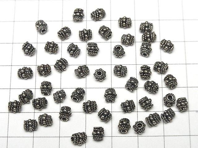 Bali Silver Rondelle 5x5x5mm Oxidized Finish 3pcs