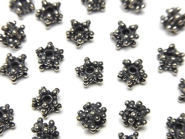 Bali Silver Rondelle 6x6x5mm Oxidized Finish 1pc