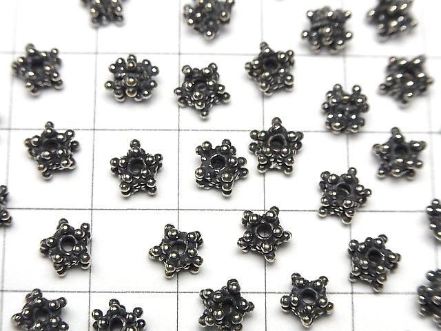 Bali Silver Rondelle 6x6x5mm Oxidized Finish 1pc