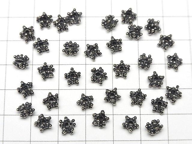 Bali Silver Rondelle 6x6x5mm Oxidized Finish 1pc