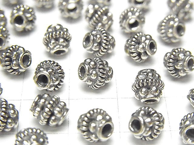 Bali Silver Roundel 7 x 7 x 7 mm Oxidized Finish 1 pc $3.79!