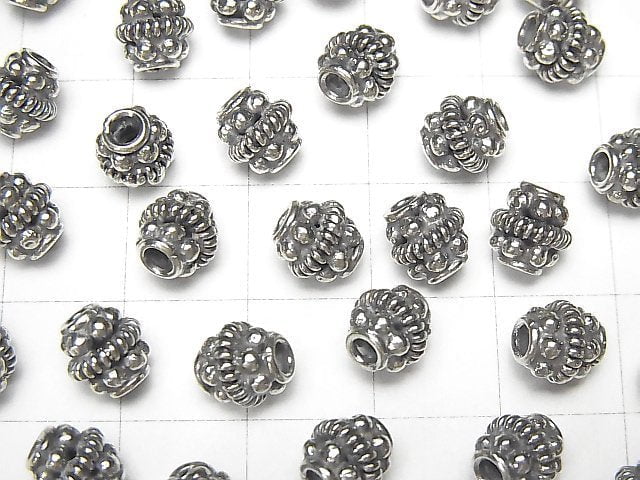 Bali Silver Roundel 7 x 7 x 7 mm Oxidized Finish 1 pc $3.79!