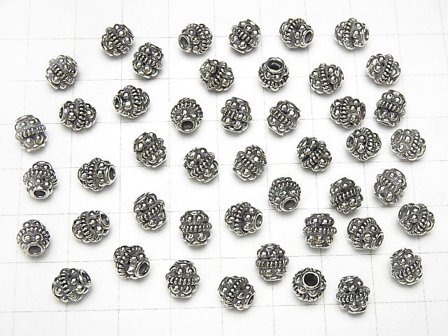 Bali Silver Roundel 7 x 7 x 7 mm Oxidized Finish 1 pc $3.79!