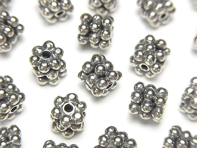 Bali Silver Rondelle 6.5x6.5x6mm Oxidized Finish 1pc