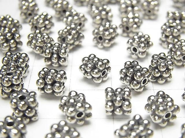 Bali Silver Rondelle 6.5x6.5x6mm Oxidized Finish 1pc