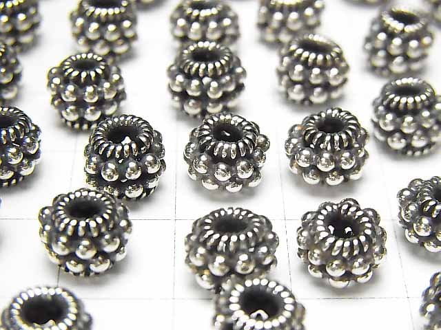 Bali Silver Roundel 8x8x6mm Oxidized Finish 2pcs $6.79!