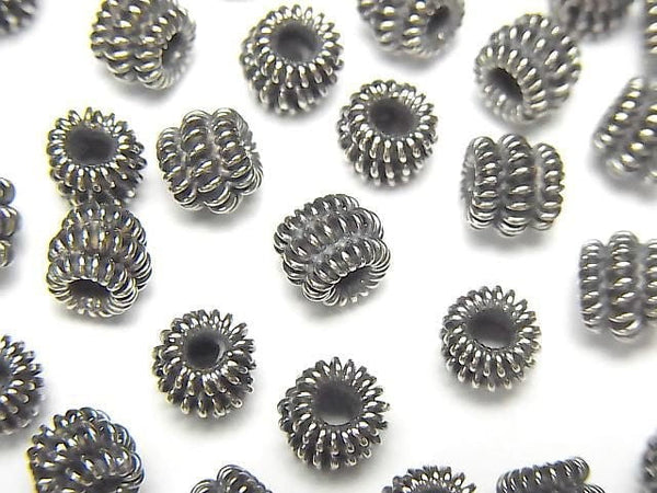 Bali Silver Rondelle 6x6x5mm Oxidized Finish 2pcs