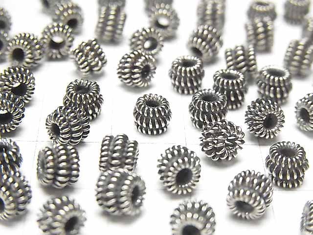 Bali Silver Roundel 6 x 6 x 5 mm Oxidized Finish 3 pcs $3.79