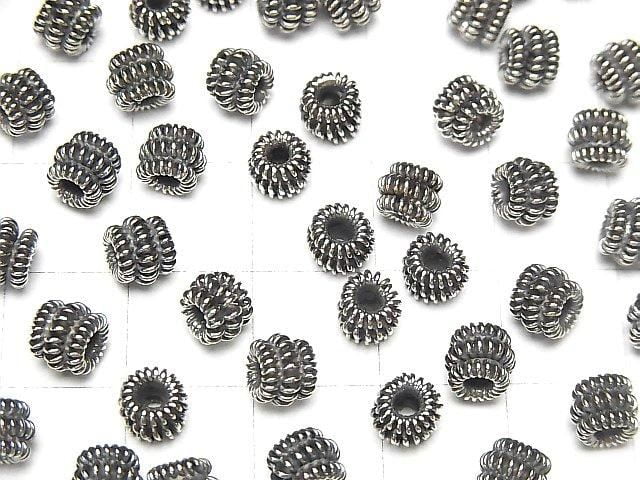 Bali Silver Rondelle 6x6x5mm Oxidized Finish 2pcs