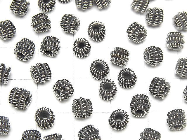 Bali Silver Roundel 6 x 6 x 5 mm Oxidized Finish 3 pcs $3.79