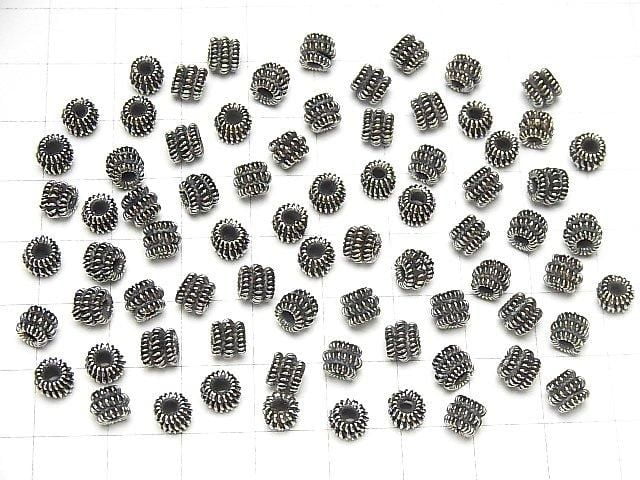 Bali Silver Rondelle 6x6x5mm Oxidized Finish 2pcs