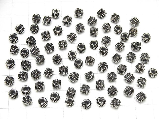 Bali Silver Roundel 6 x 6 x 5 mm Oxidized Finish 3 pcs $3.79