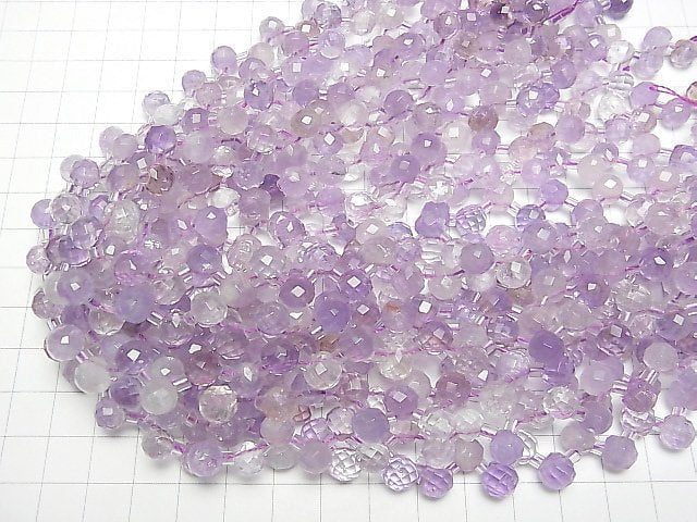 [Video] Light Color Amethyst AA++ Onion Faceted Briolette 7x7x7mm 1/4 or 1strand beads (aprx.15inch/36cm)