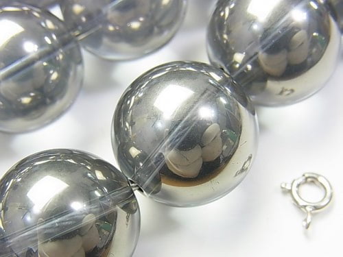 Silver flash crystal Round 18mm half or 1strand beads (aprx.15inch / 36cm)