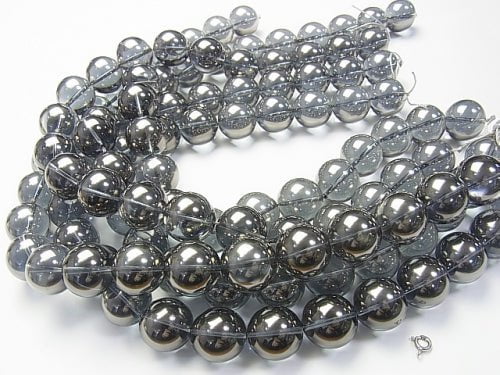 Silver flash crystal Round 18mm half or 1strand beads (aprx.15inch / 36cm)