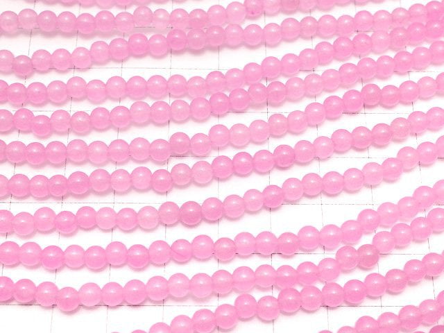 1strand $2.79! Pink Jade Round 4mm NO.2 1strand beads (aprx.15inch / 38cm)