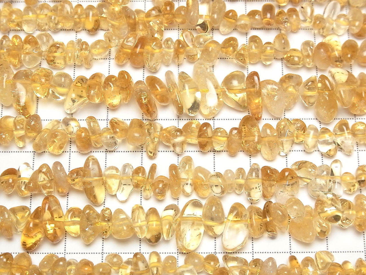 黃水晶 AA++ 碎石 (小塊狀) 1串珠子 (約 15 英吋/38 公分)