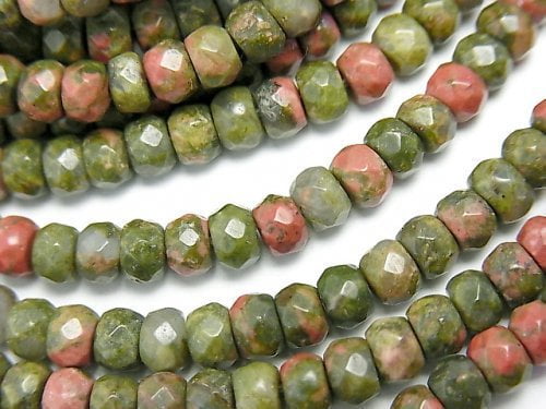 Roundel, Unakite Gemstone Beads