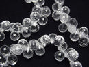 [Video] High Quality! Crystal AAA Drop Faceted Briolette 8x6x6mm 1/4strands -Bracelet