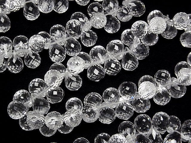 [Video] High Quality! Crystal AAA Drop Faceted Briolette 10x7x7mm 1/4strands -Bracelet